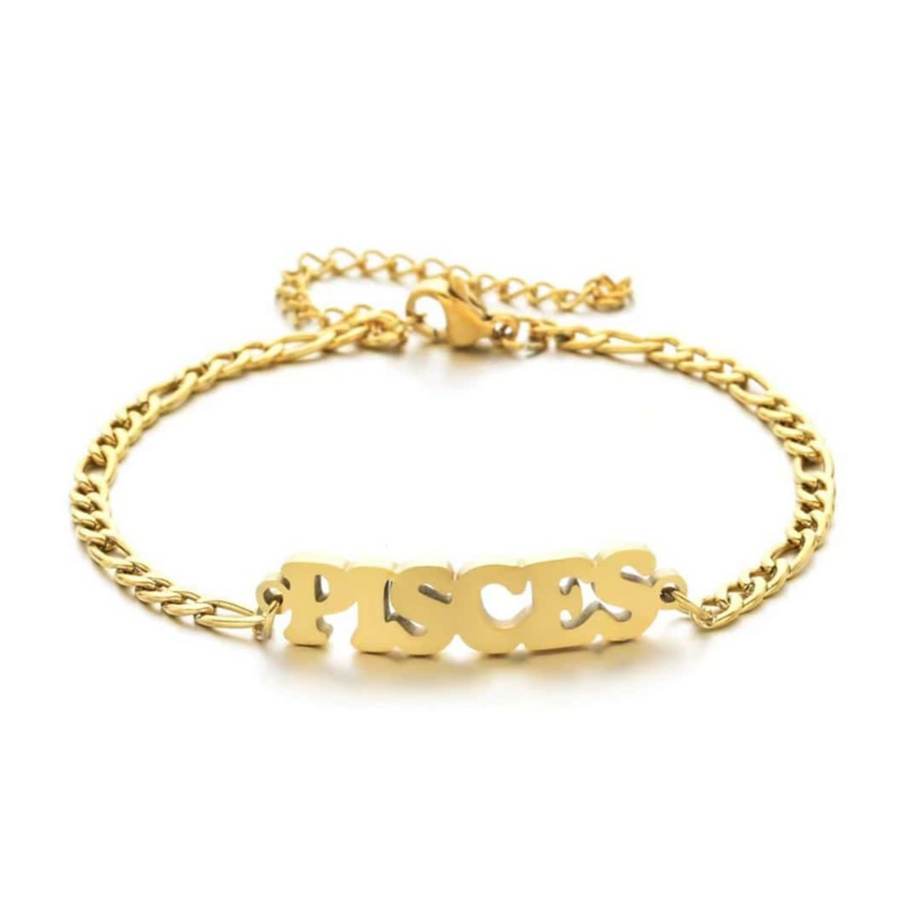 Gold Zodiac Letter Bracelet