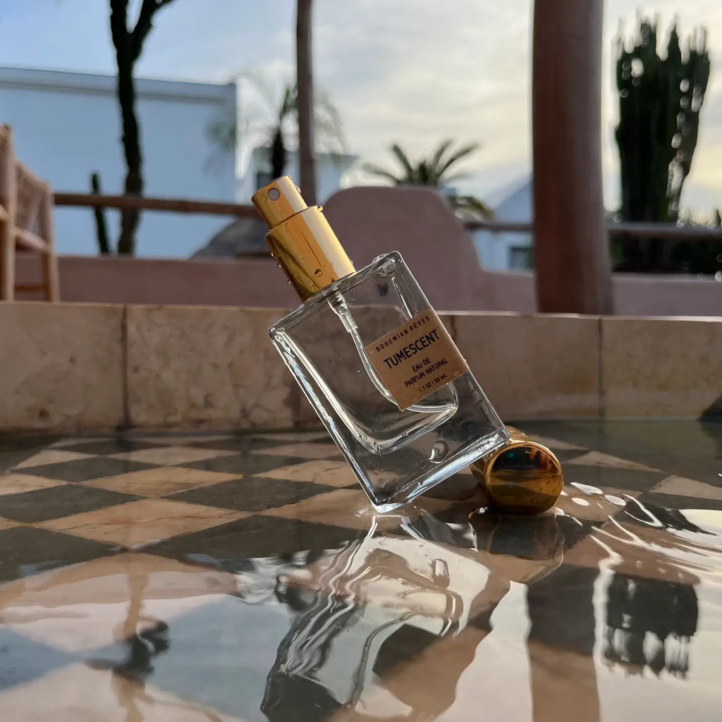 Luxury Perfume collection featuring Bohemian Rêves Botanical Perfume Mist, and other high-end beauty products.