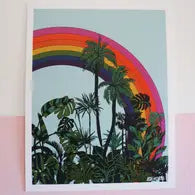 Rainbow Palms Print