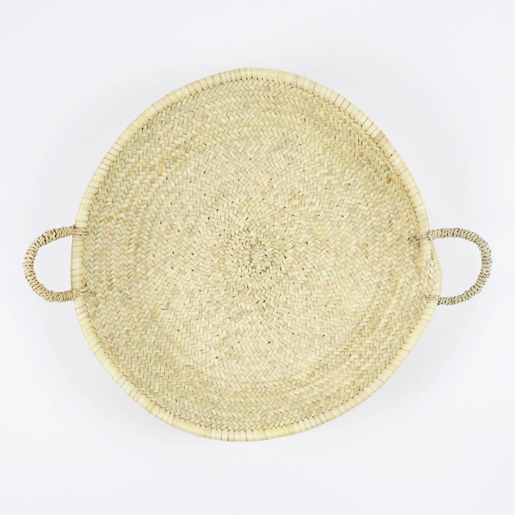 Moroccan Straw Woven Plate Basket