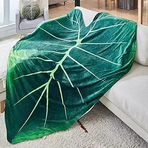 Monstera Leaf Throw Blanket