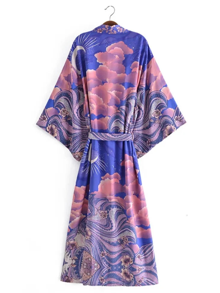 Violet Celestial Long & Short Kimonos