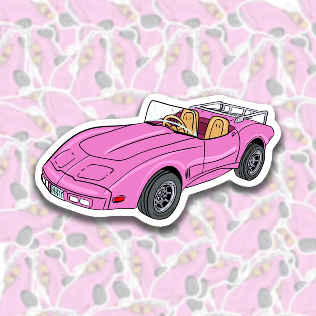 Barbie Pink Convertible Sticker