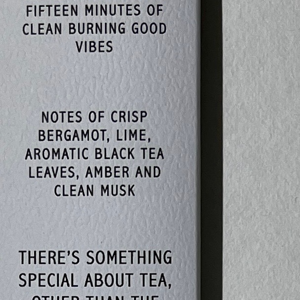 Back of Bohemian Rêves Bergamot Black Tea Hand-Rolled Incense Sticks packaging showing scent notes of bergamot, lime, black tea, amber, and clean musk.