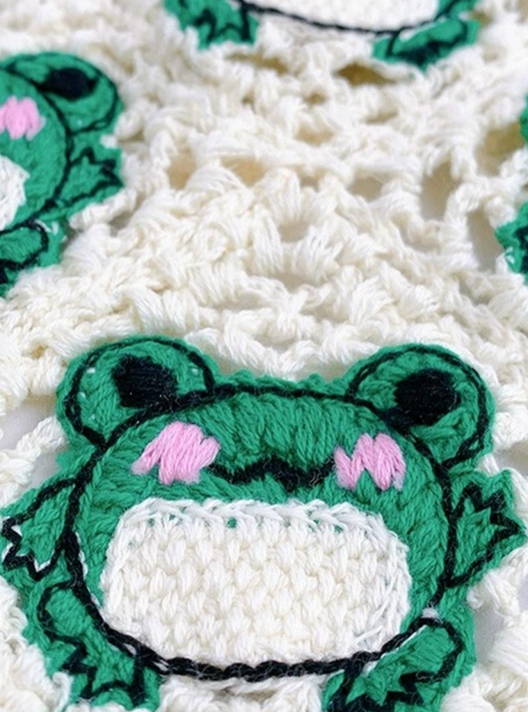 Crochet Frog Headband Hair Wrap