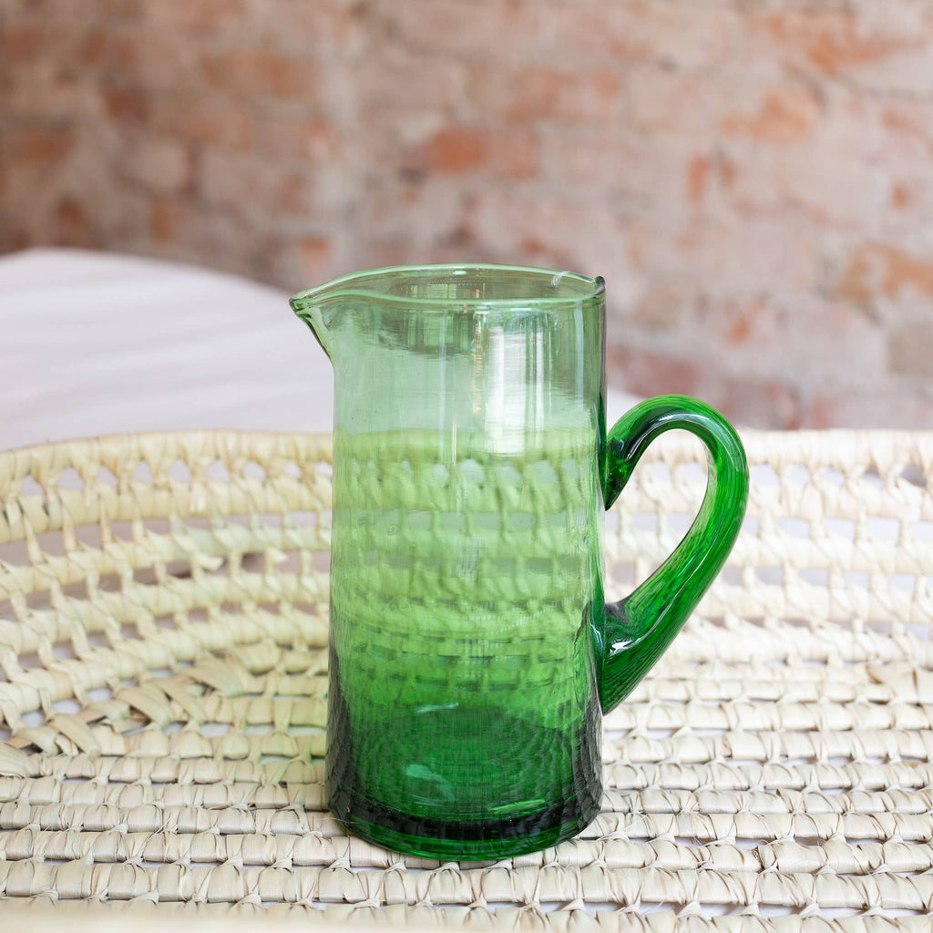 Handblown Moroccan Recycled Glass Pitchers