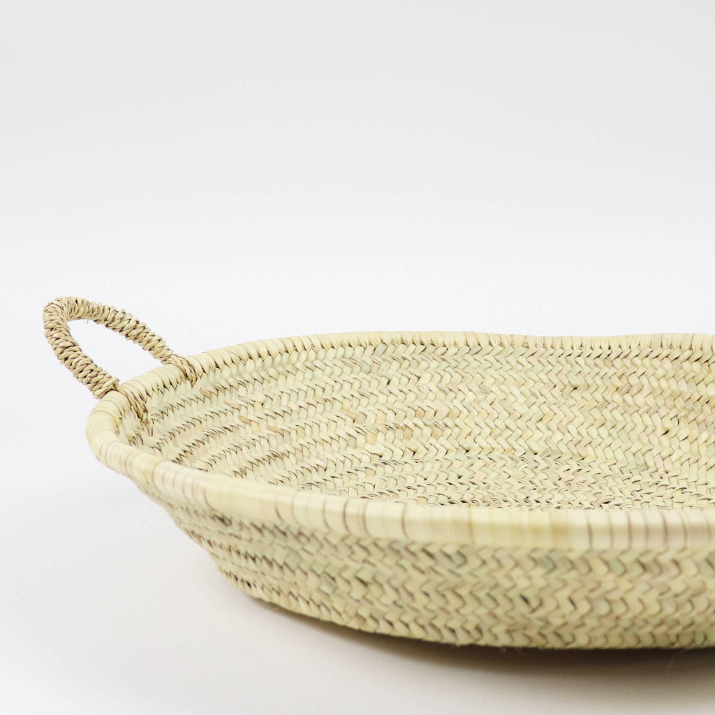 Moroccan Straw Woven Plate Basket