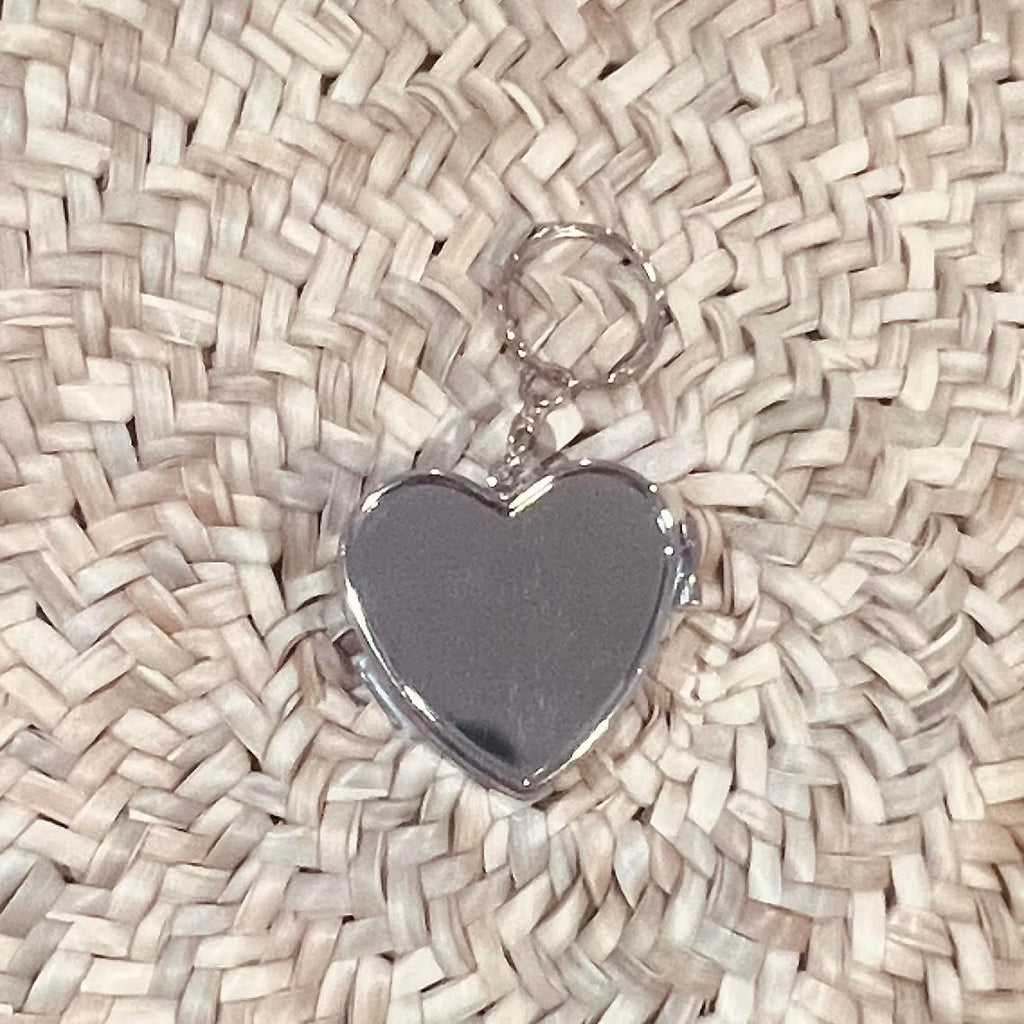 Silver Heart Stash Box Keychain