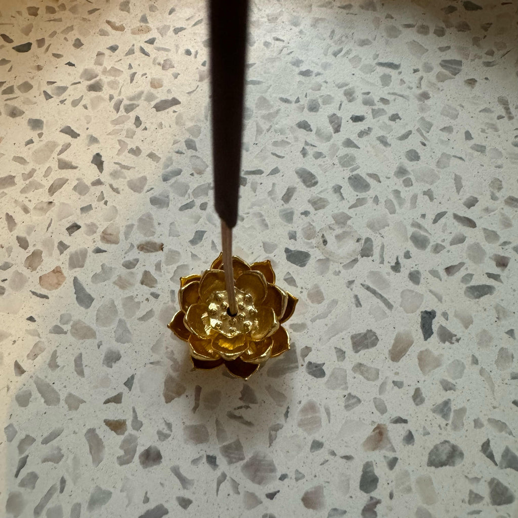 Gold Lotus Incense Holder