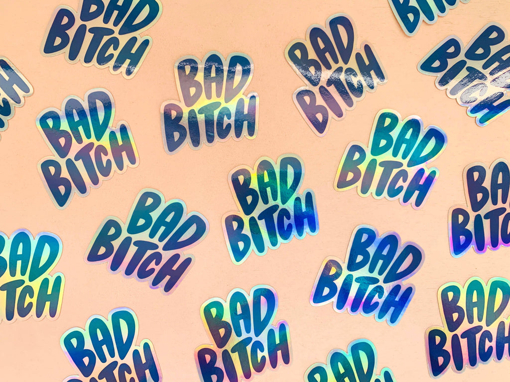 Bad Bitch Holographic Vinyl Sticker