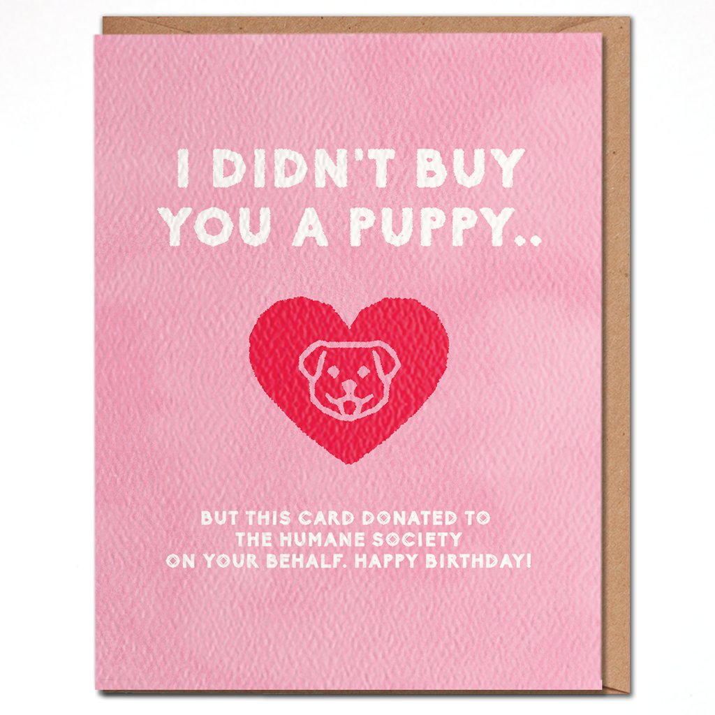 Puppy Birthday (Donation to Humane Society) Card