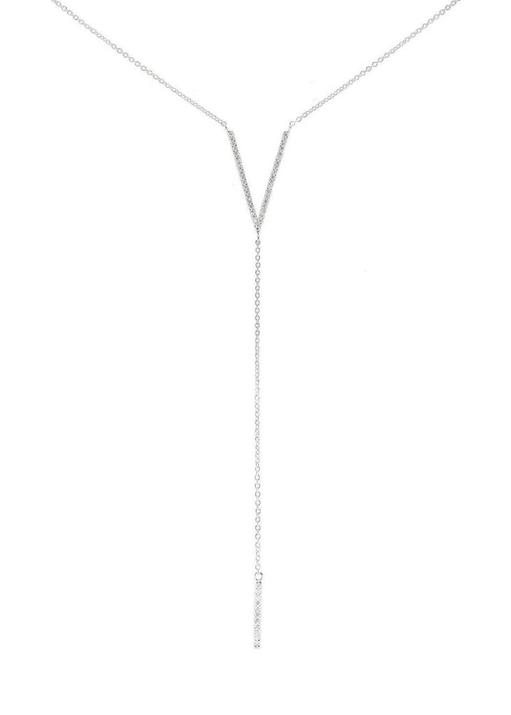 Crystal V Lariat Necklace