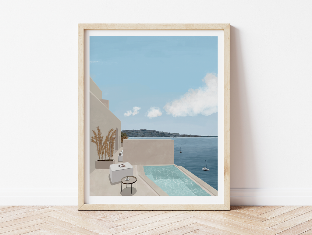 Santorini Hotel Print