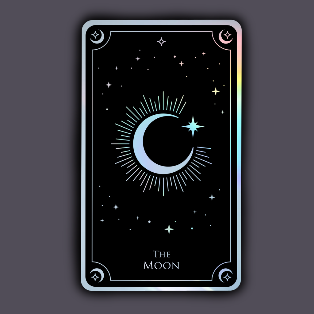 The Moon Holographic Celestial Tarot Card Sticker
