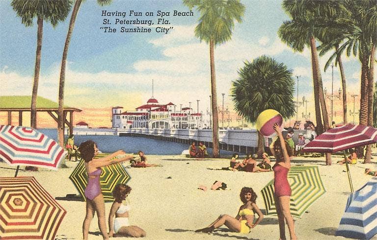Beach Pier, St. Pete, Florida Postcard