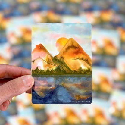 Autumn Mountains Watercolor Sticker