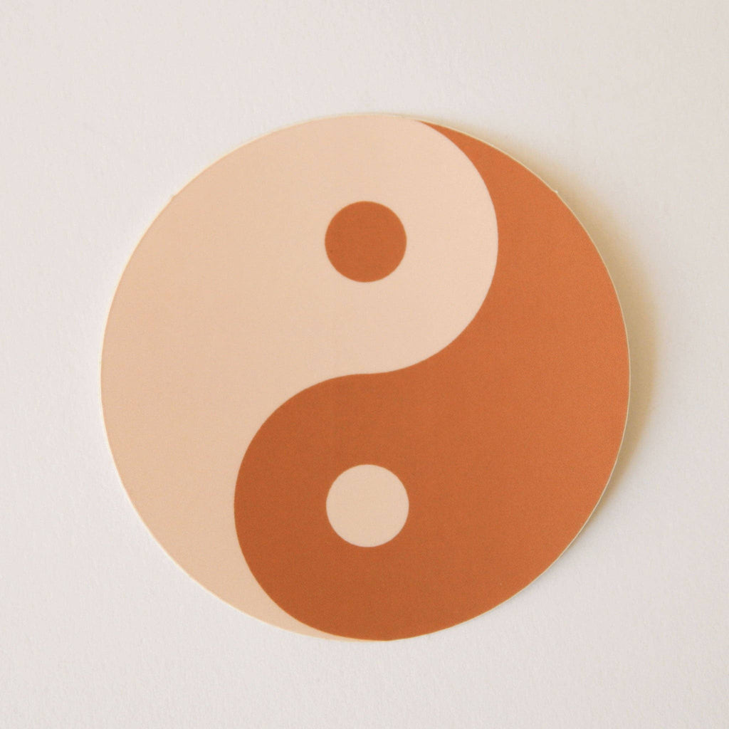 Yin Yang Sticker - Brown