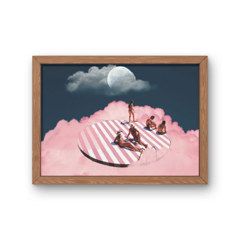 Pink Cloud Moon Art Print