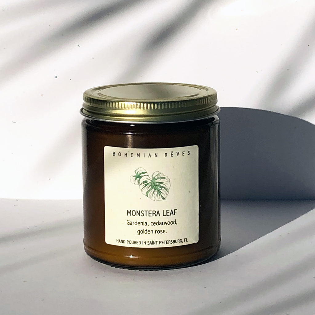 Monstera Leaf Soy Candle